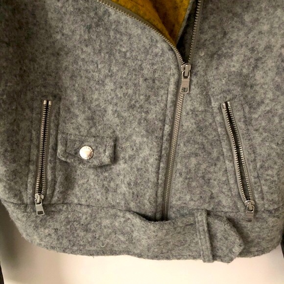 Armani Exchange 3 tone Wool Blend short moto style jacket. - Picture 4 of 13